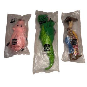 New Sealed Burger King Disney Toy Story Plush Ham Woody Rex Vintage 1995